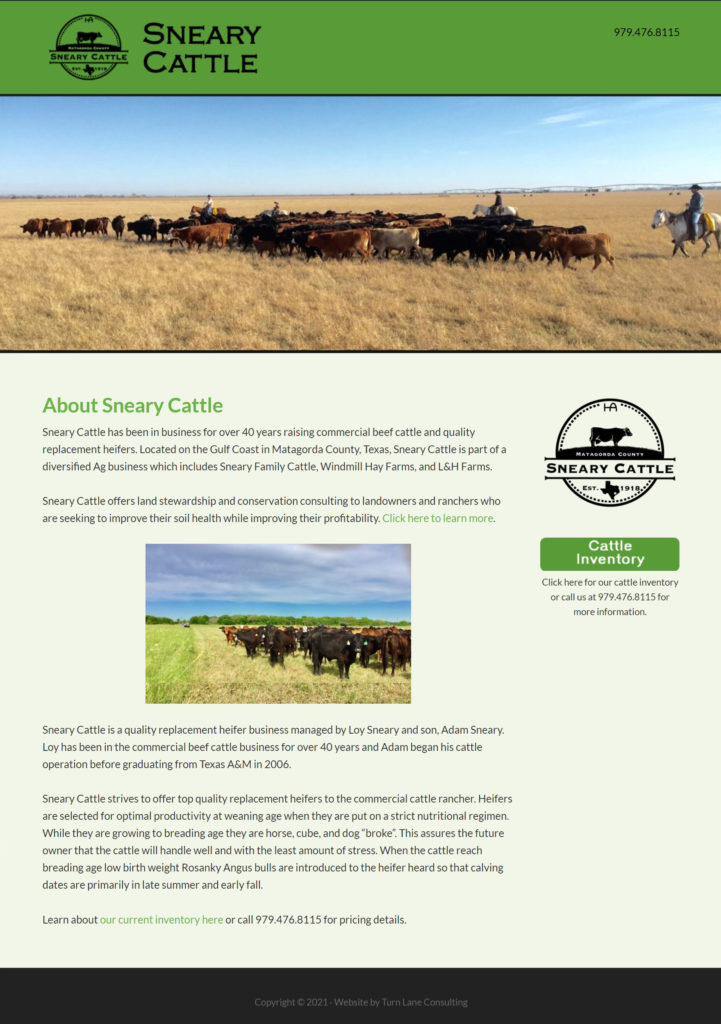 Agricultural website design